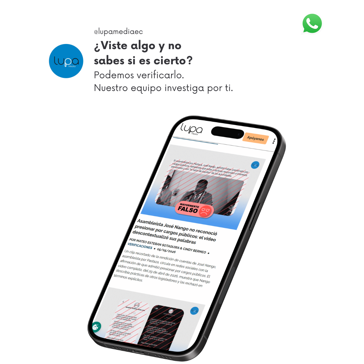 Lupa Media — Verificaciones por WhatsApp